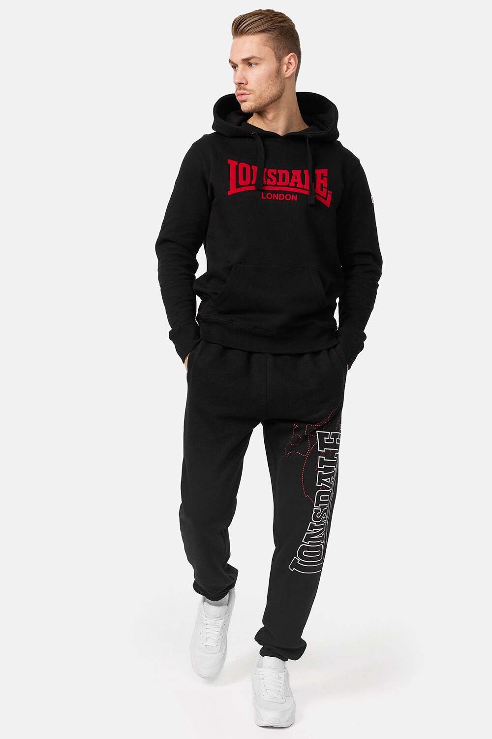 Lonsdale Herren Kapuzensweatshirt schmale Passform HOODED ONE TONE