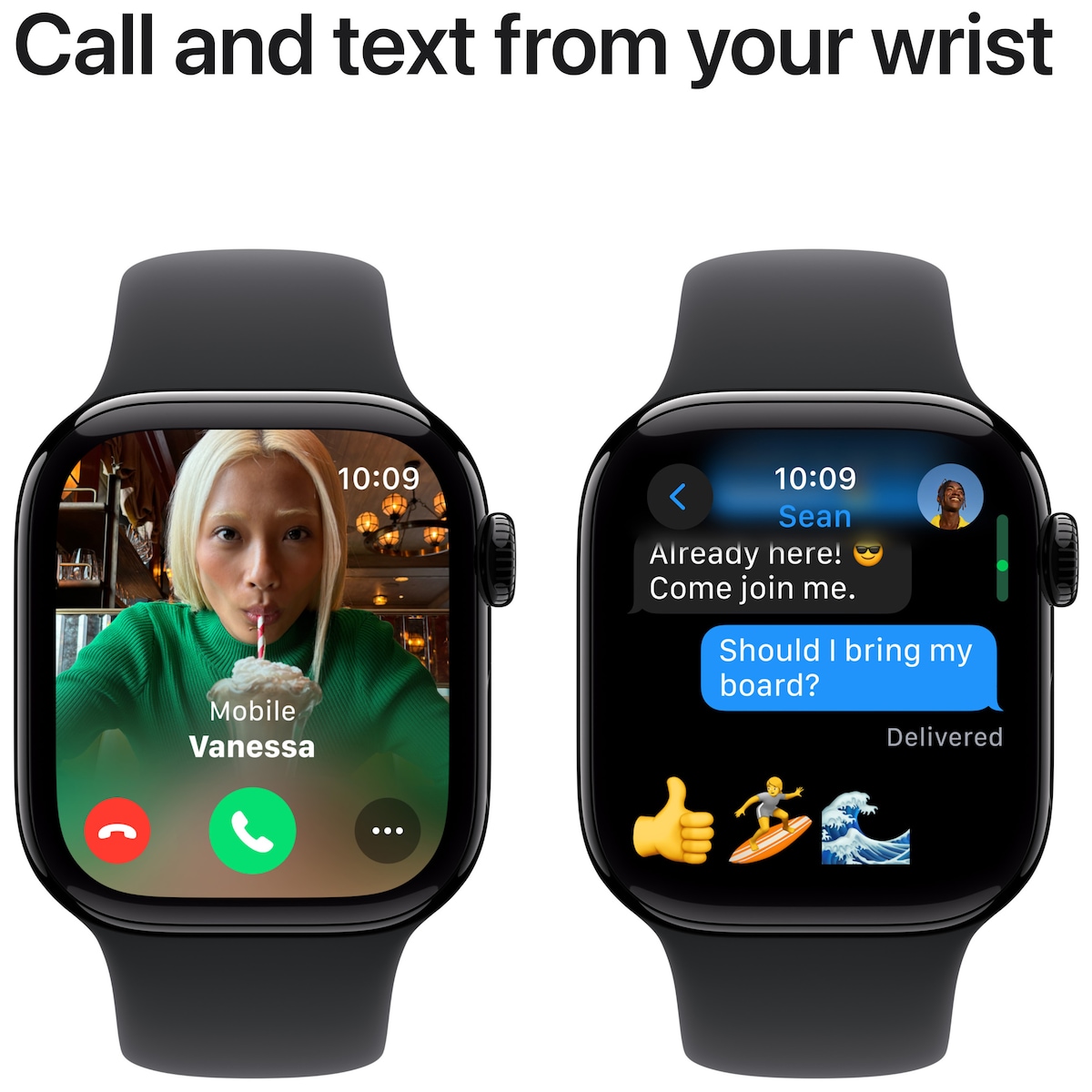 Apple Watch S10 42mm GPS (Sort Aluminium/Sort Sport Band) M/L