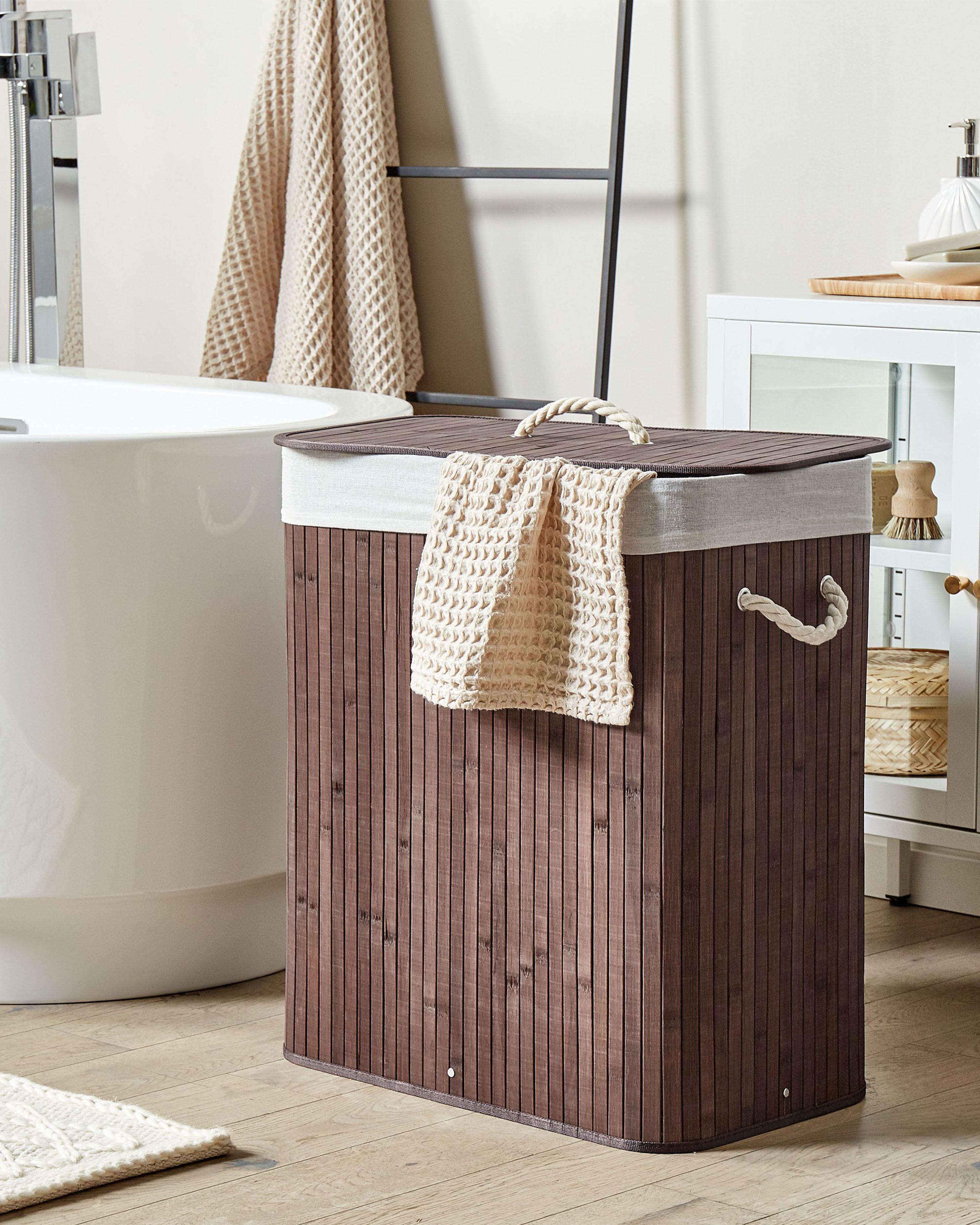 Mand KANDY Bamboehout Donkerbruin 72 L