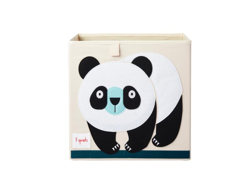 3 Sprouts Spielzeugbox Panda Aufbewahrungsbox aus Stoff, Gorilla, 33 x 33 cm, beige/braun