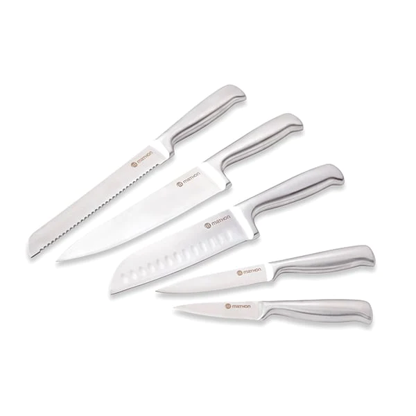 Lot bloc universel magnétique porte couteaux et set de 5 couteaux Math