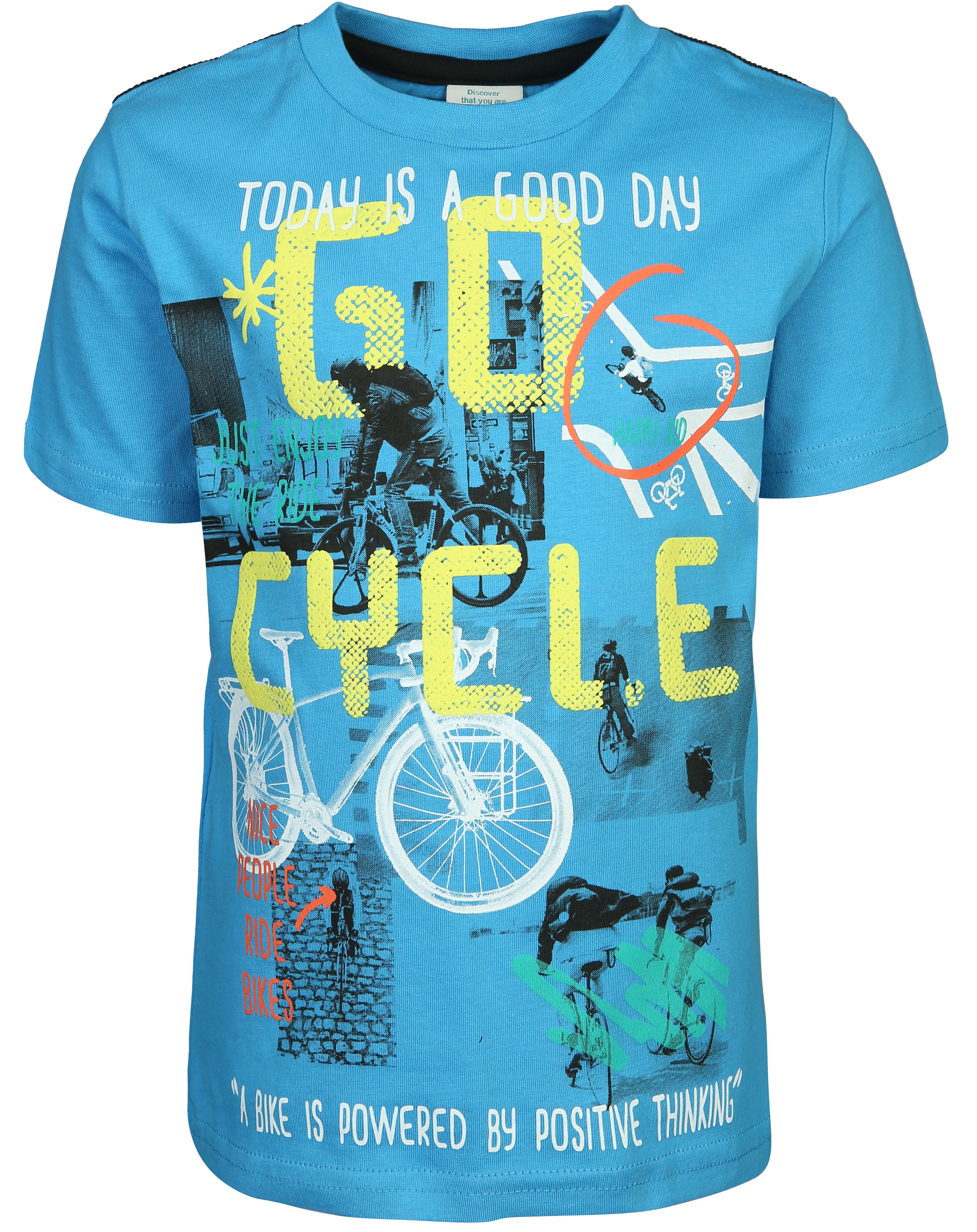 T-Shirt GO CYCLE in cyan