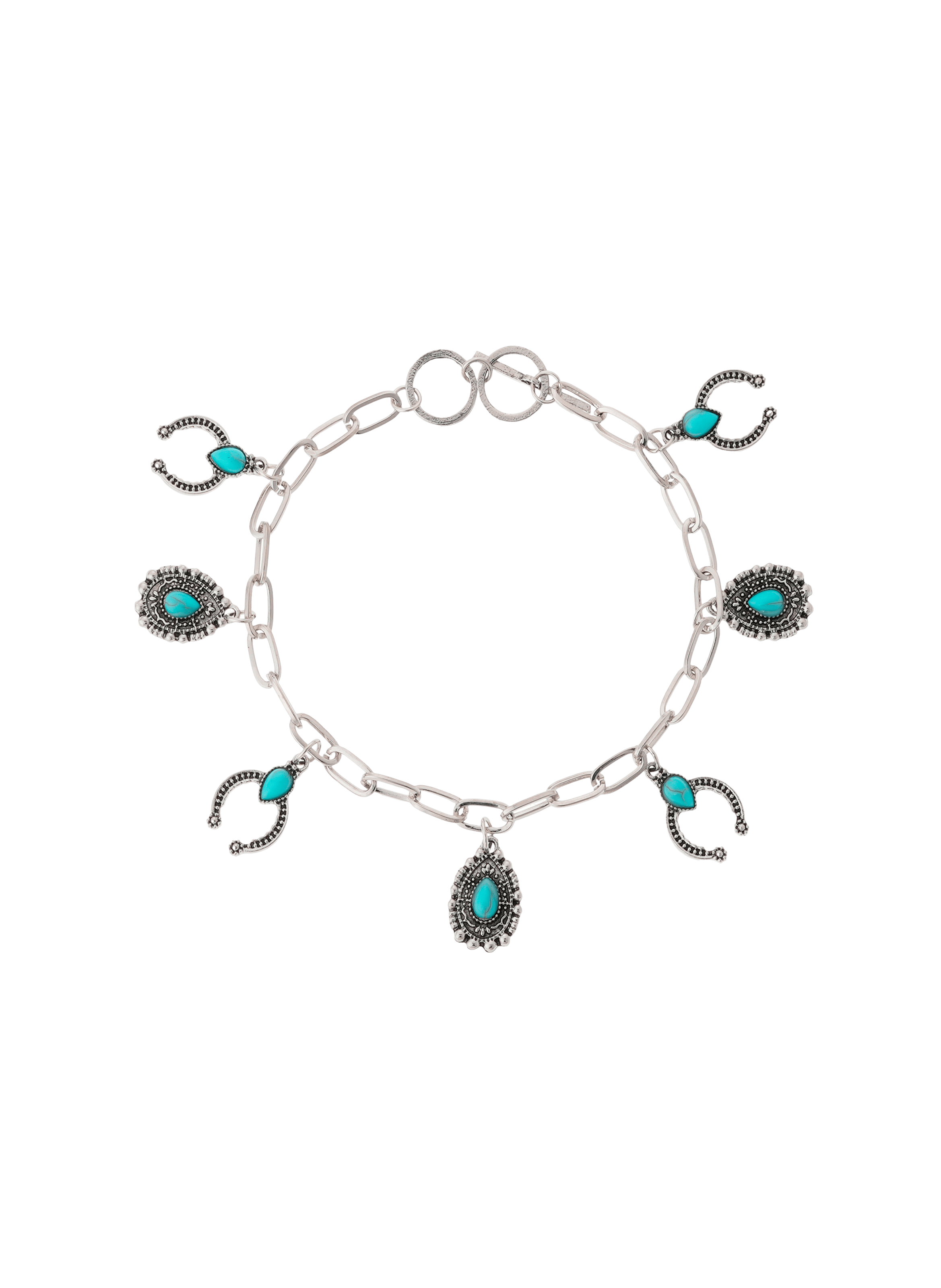 AMULETT - Bracelet avec pampilles en laiton argenté | Argent