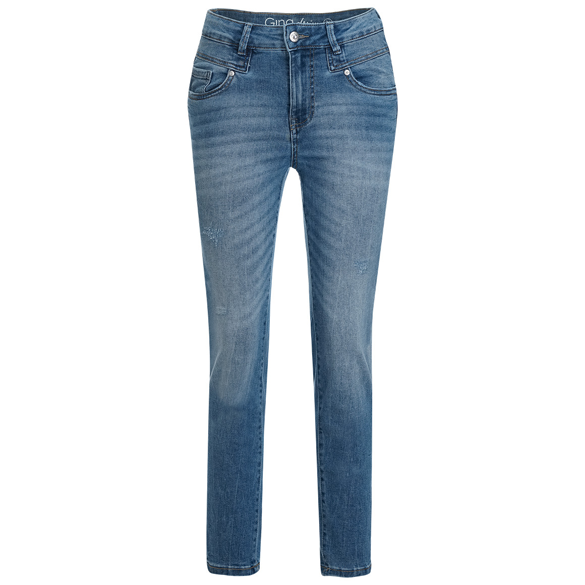 Gina Damen Jeans in Denim-Optik blau