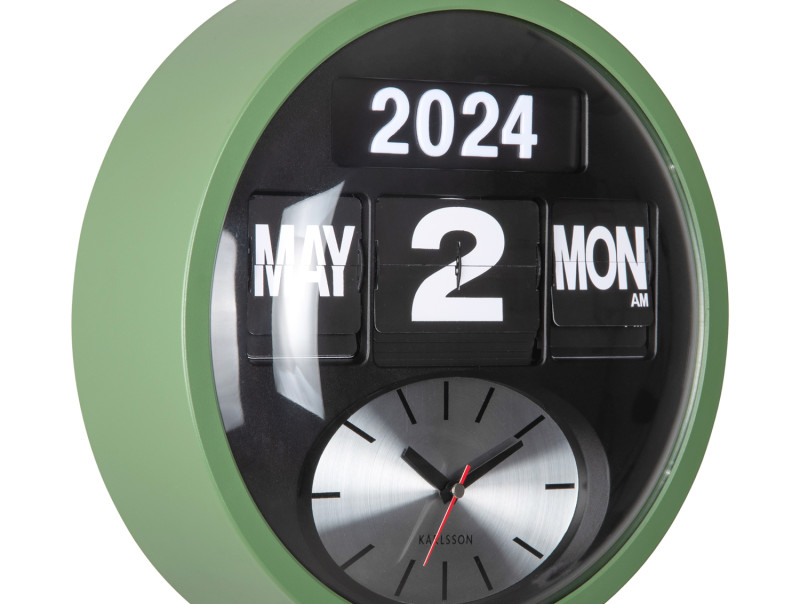 Wall Clock Round Flip KA6030BK Black