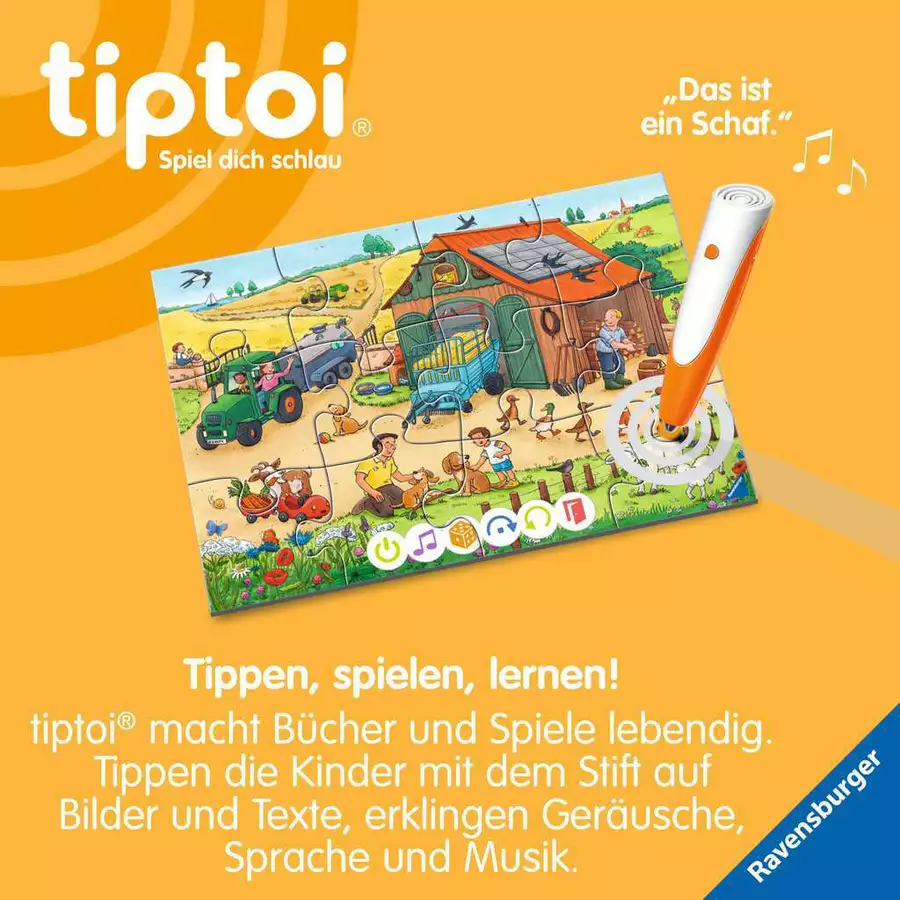 Ravensburger tiptoi® Puzzle für kleine Entdecker: Bauernhof bunt