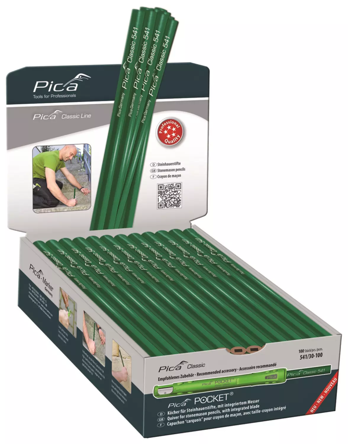 Pica 541/30-100 Steenpotlood - 300mm - Grafiet (100st.)