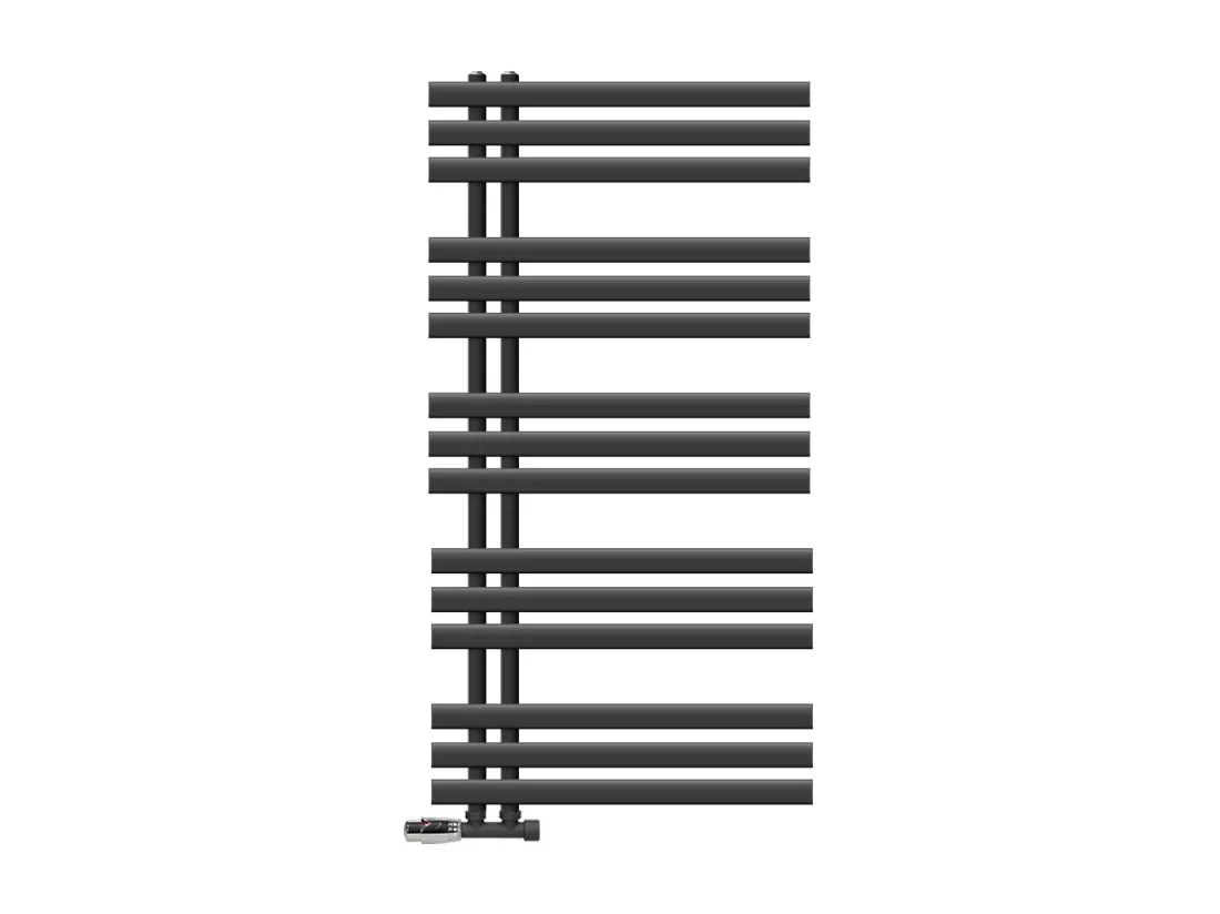 Radiateur de Salle de Bain Iron EM 600x1200 mm Anthracite Raccord Central au Bas