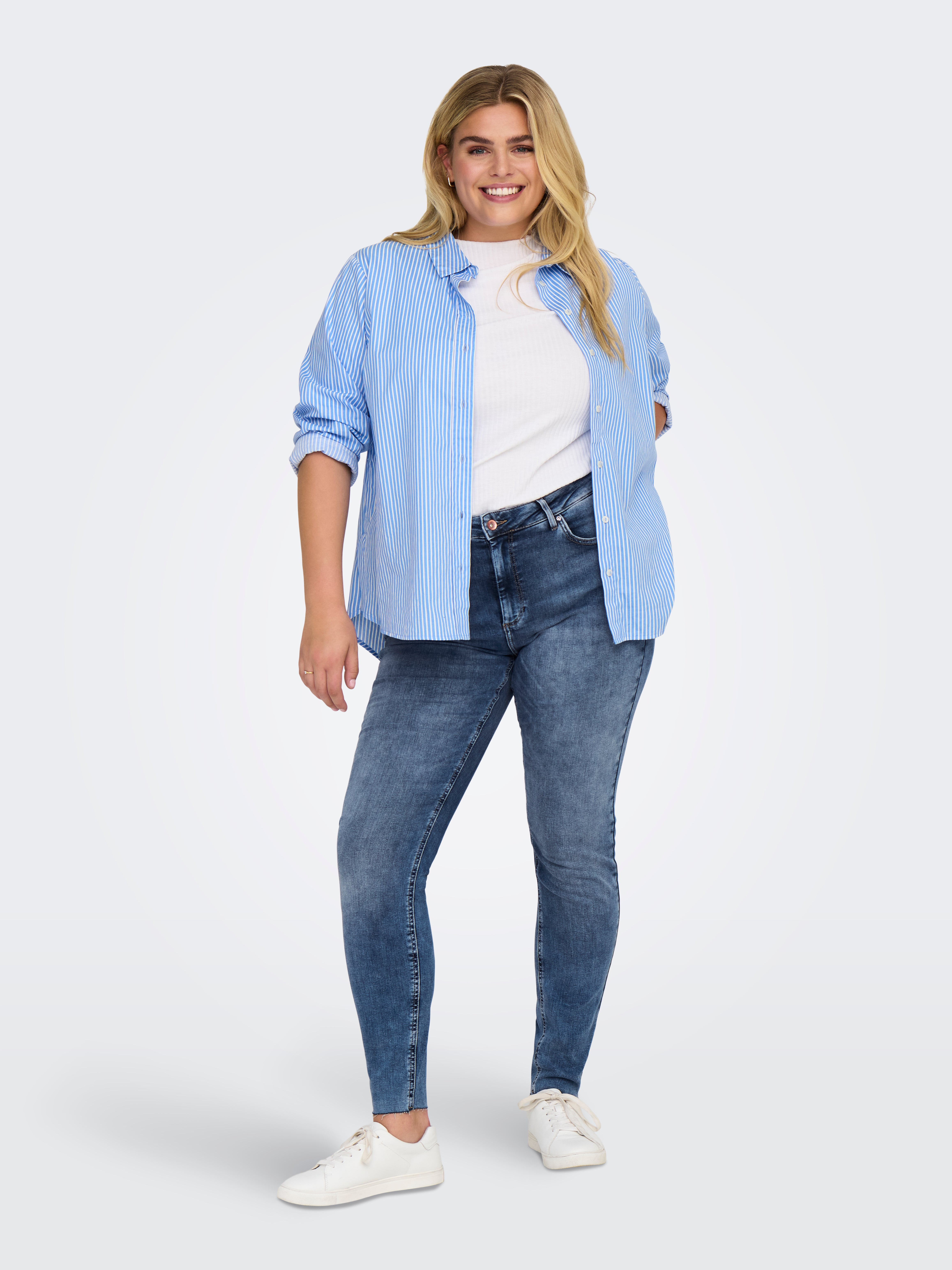 CARWILLY Mittlere Taille Skinny Fit Jeans Medium Blue Denim