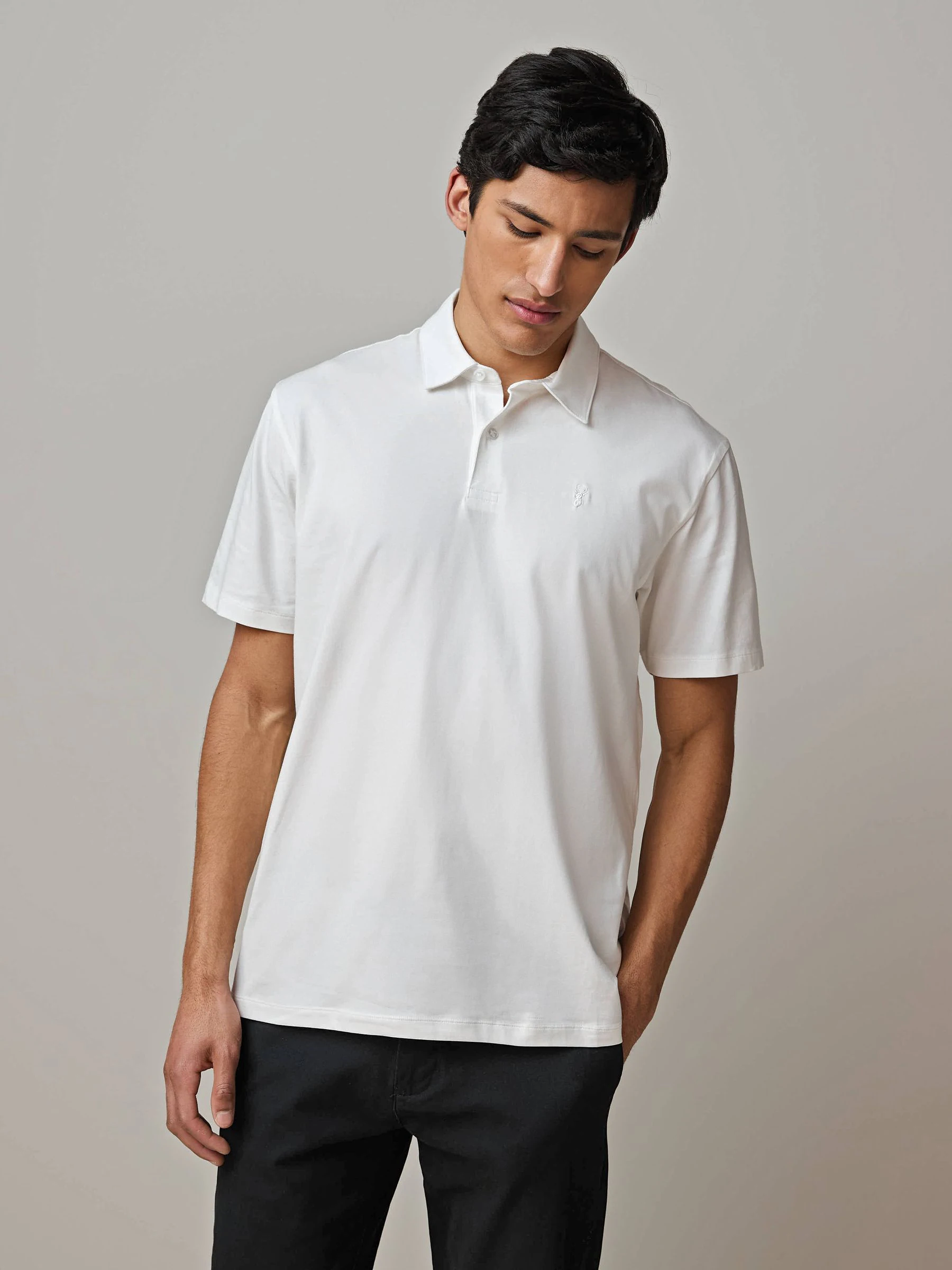 Wit/blauw/naturel/roze/grijs - Normale Pasvorm - Set van 5 jersey poloshirts met korte mouwen