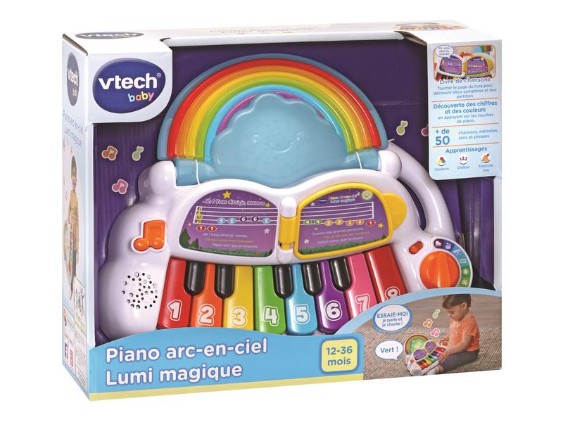 Vtech Musikspielzeug Piano arc en ciel Lumi magique -FR- Bunt leuchtendes Babyklavier zum Musizieren und Lernen
