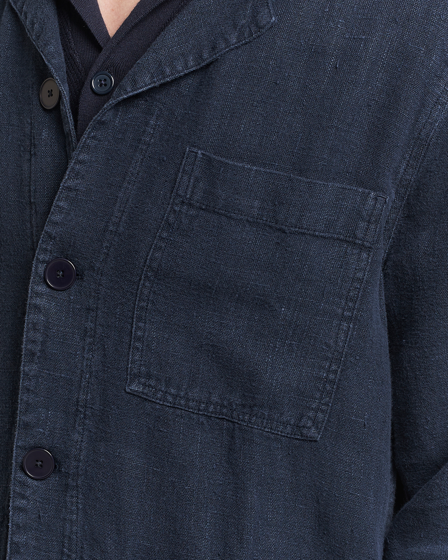 A Day's March Banagher Linen Overshirt Navy