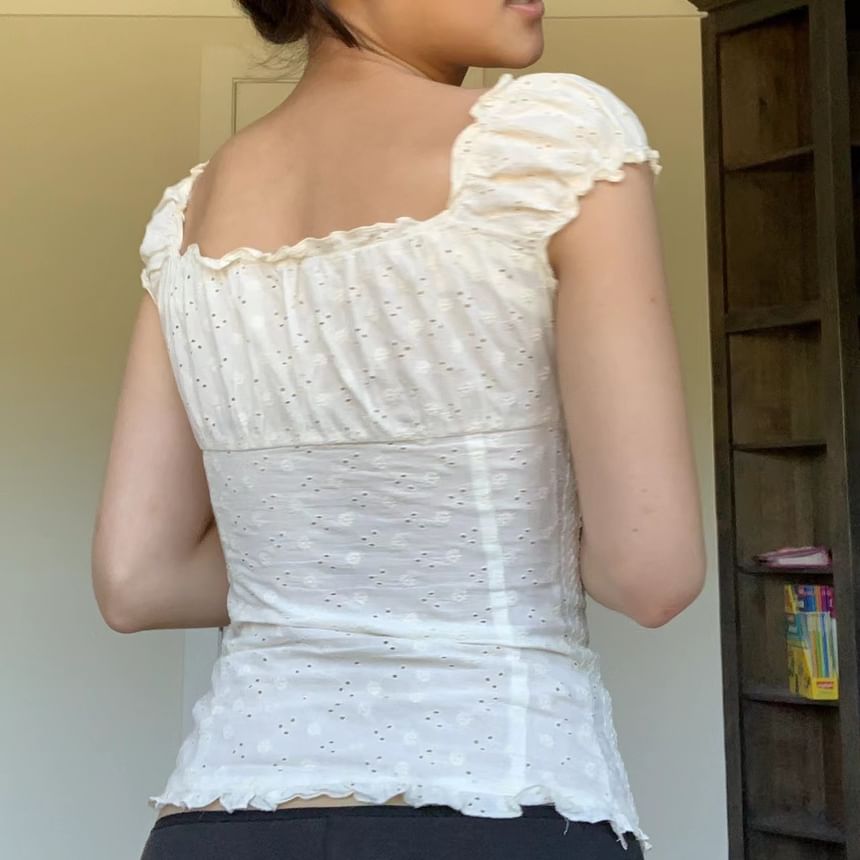 Sensarra - Blouse met ruches en kant