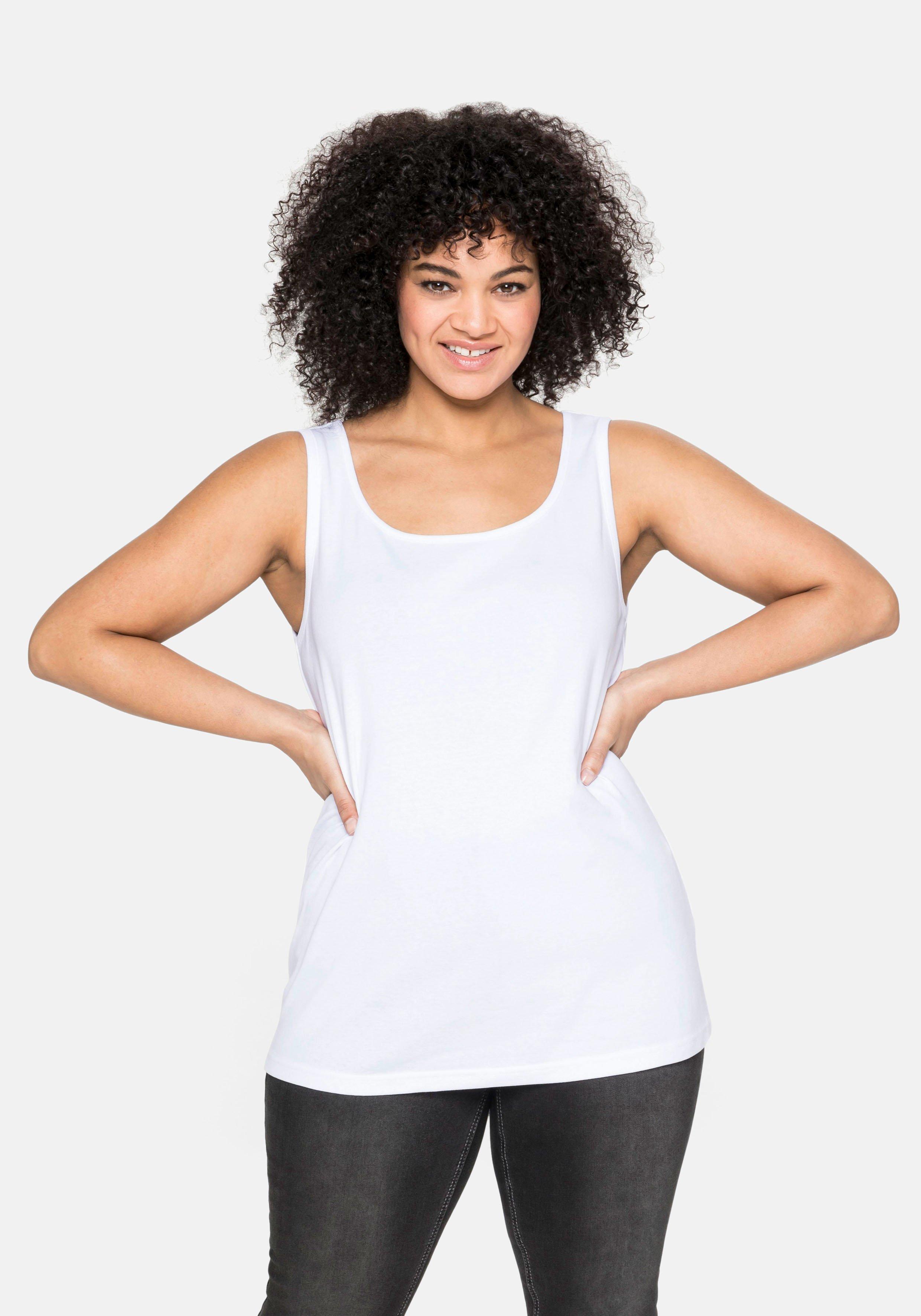 Tanktop aus Baumwolle, mit Rundhalsausschnitt