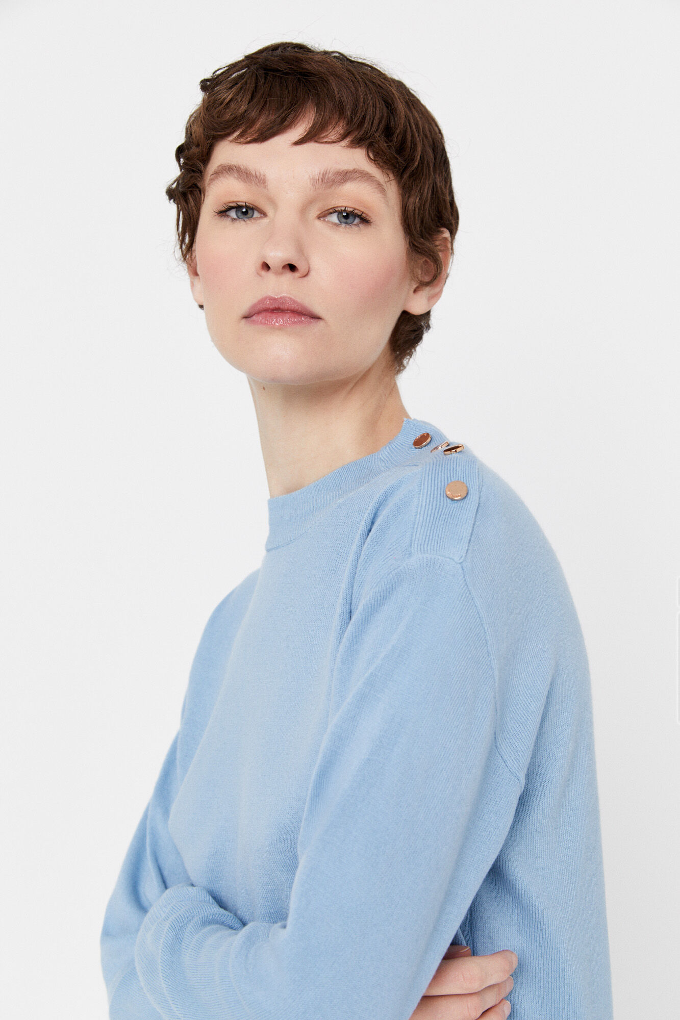 Camisa de toque macio - Estampa azul