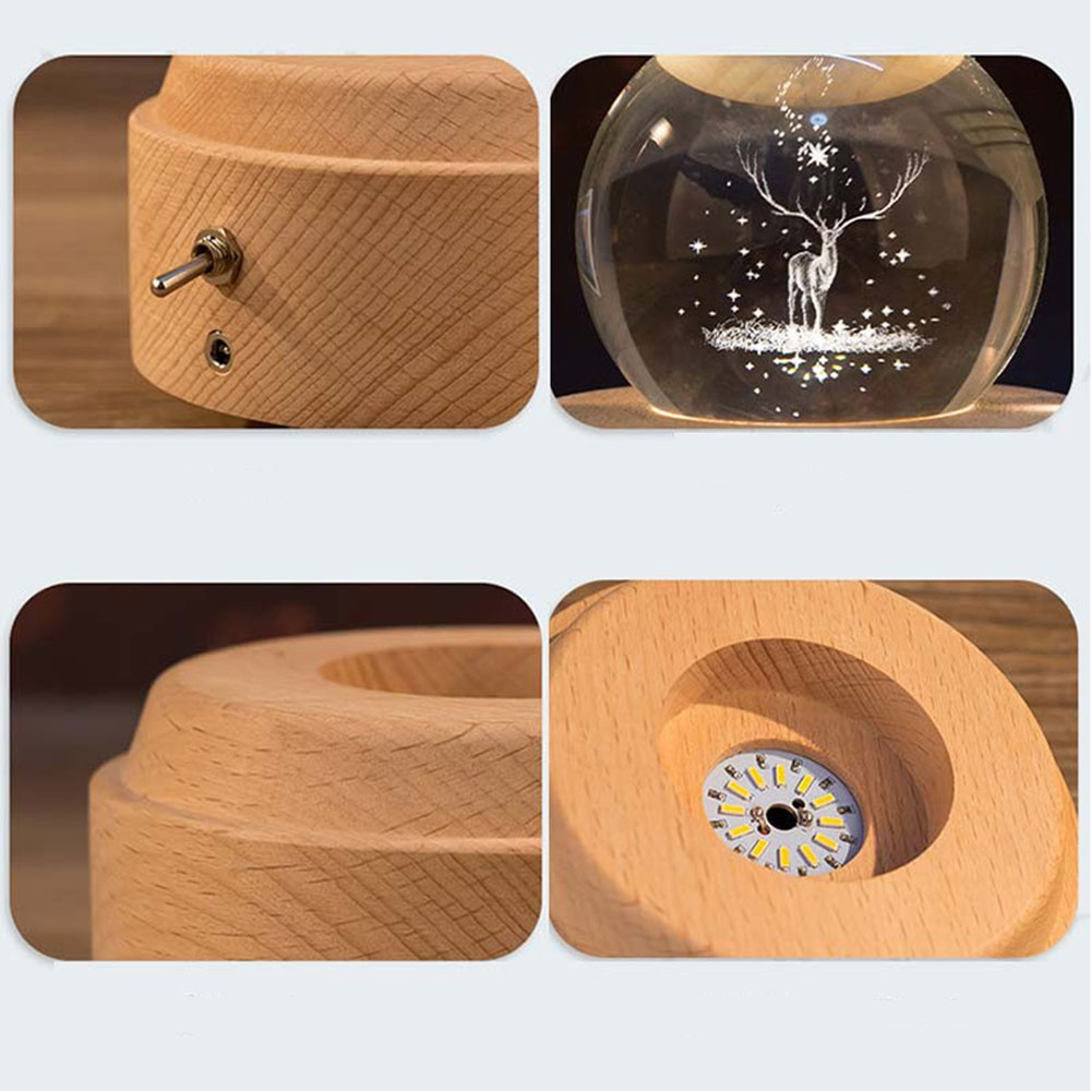 360° LED Kristall Kugel USB Galaxy Nachtlicht Home Dekoration mit Musik - Universum