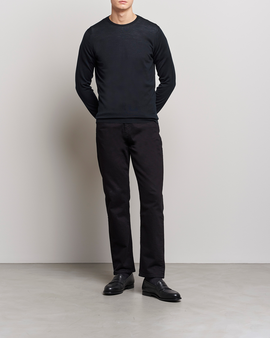 John Smedley Lundy Extra Fine Merino Crew Neck Black