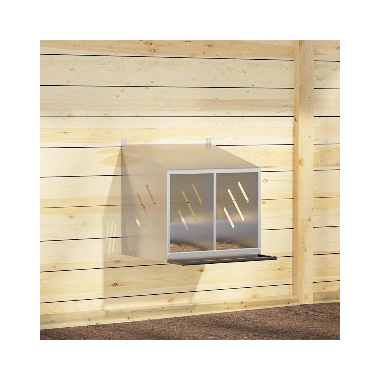 VidaXL Hühner-Nistkasten silber 64 cm, 54 cm, 59,5 cm