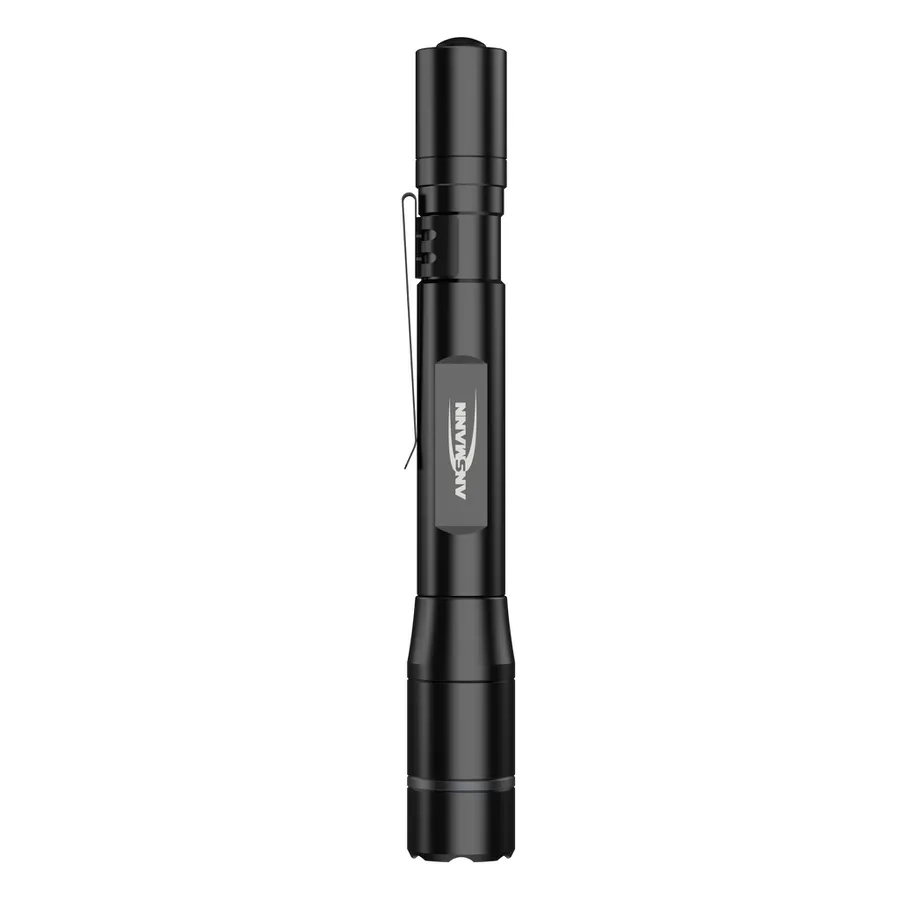 (14.7cm) Aluminium Akku Taschenlampe Stiftleuchte Outdoor Heimwerker Licht mit 3 Leucht Modi (1600-0695) - Schwarz