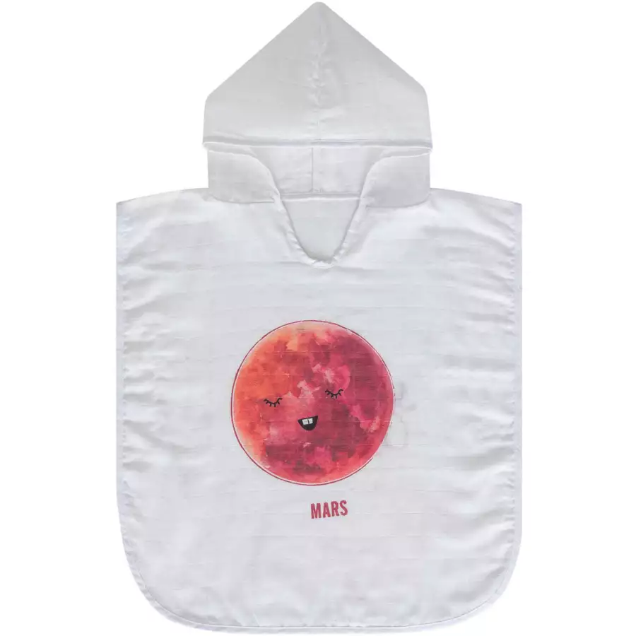 hibboux® Badeponcho Musselin Cosmic-Mars Multicolor