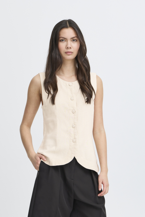 Ichi ecru dames gilet