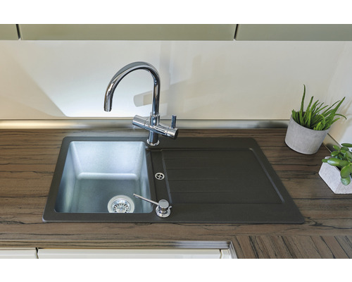 Schock Typos D-100S A spoelbak, 860 x 435 mm, onyx TYPD100SAGON