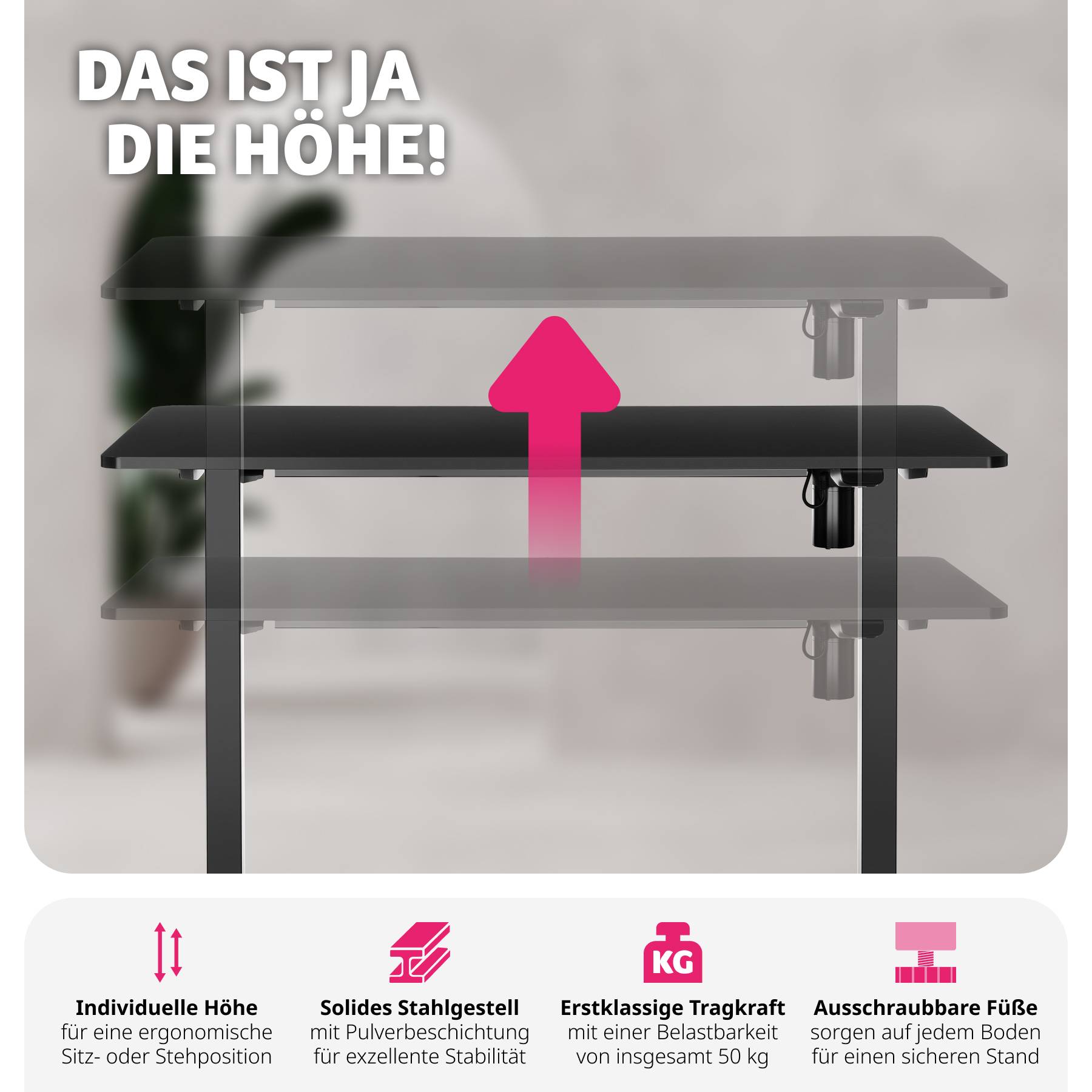 Elektrisch höhenverstellbarer Schreibtisch  Skadi
