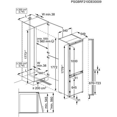 Réfrigérateur congélateur en bas Electrolux ENT6ME18S - ENCASTRABLE 177CM