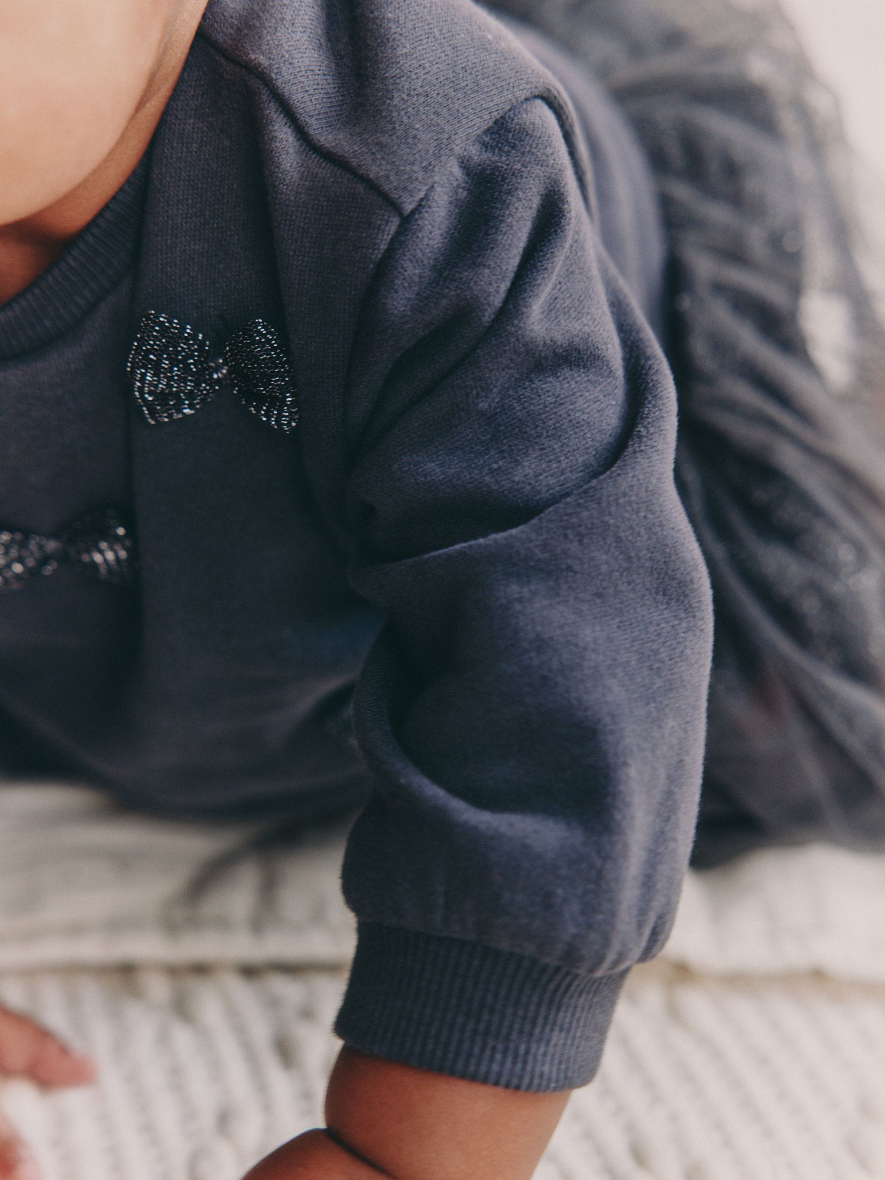 Glinsterend grijs - Baby Twofer mesh jurk (0mnd -2jr)
