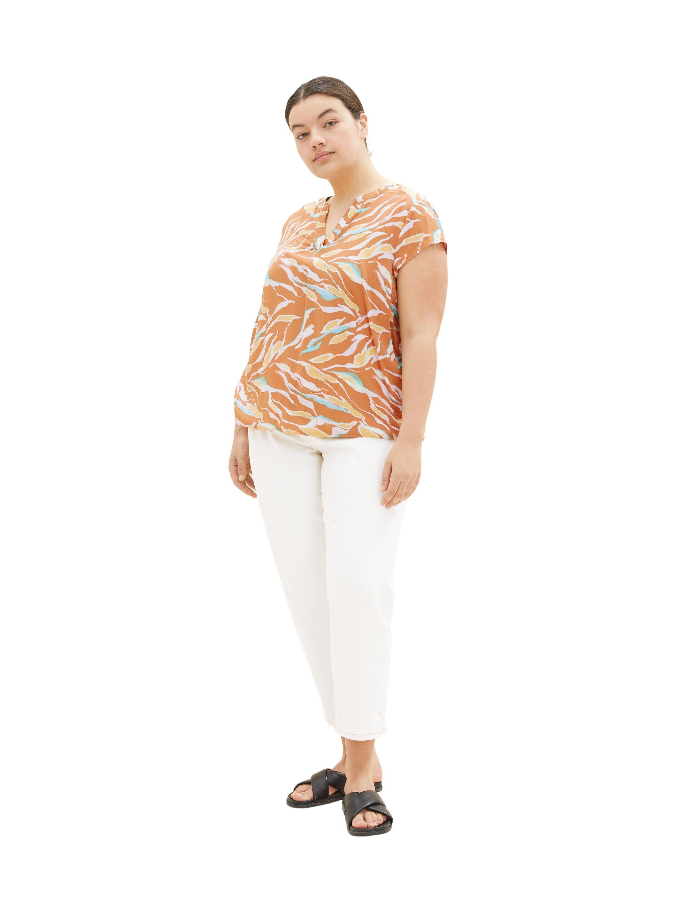 Blusenshirt mit Alloverdruck und Gummizugbund