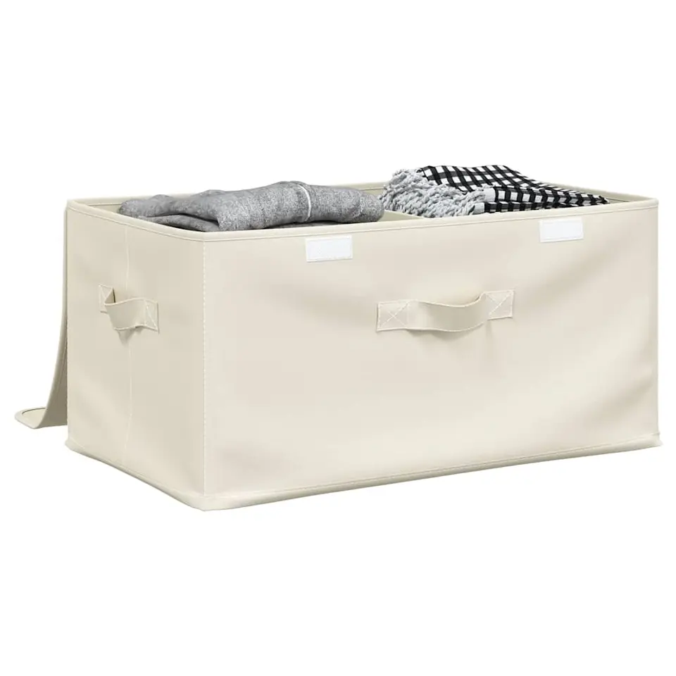 vidaXL - Opbergbox Opbergboxen - Crème - Stof - 2 stuks