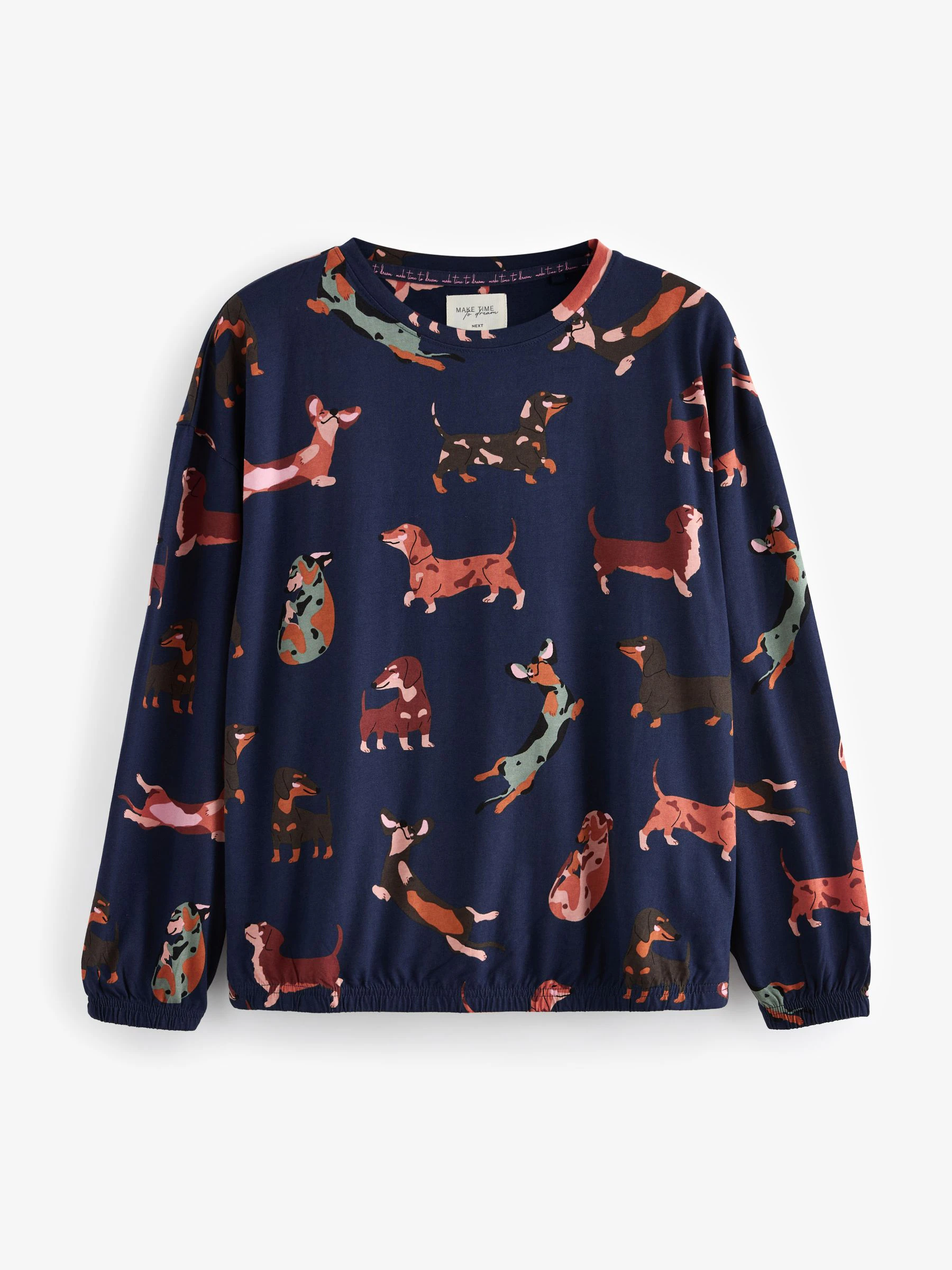 Marineblauw teckel - Pyjama met lange mouwen