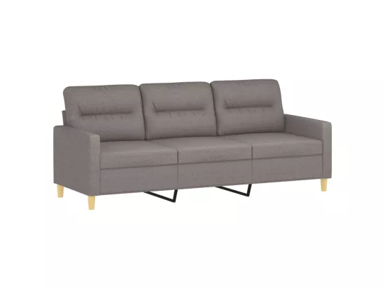 Ensemble de canapés 2 pcs avec coussins taupe tissu