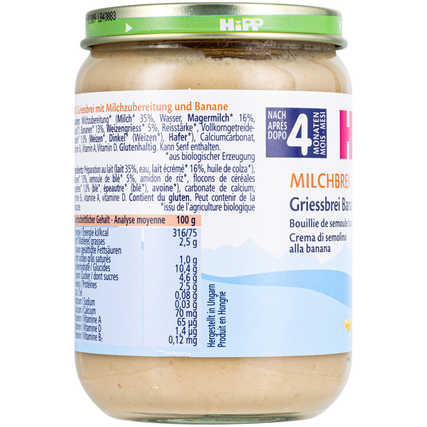 Hipp Griessbrei Banane 4+ Monate