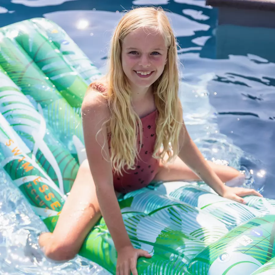 Swim Essentials Luxus-Wasserbett Green Tropical Leaves