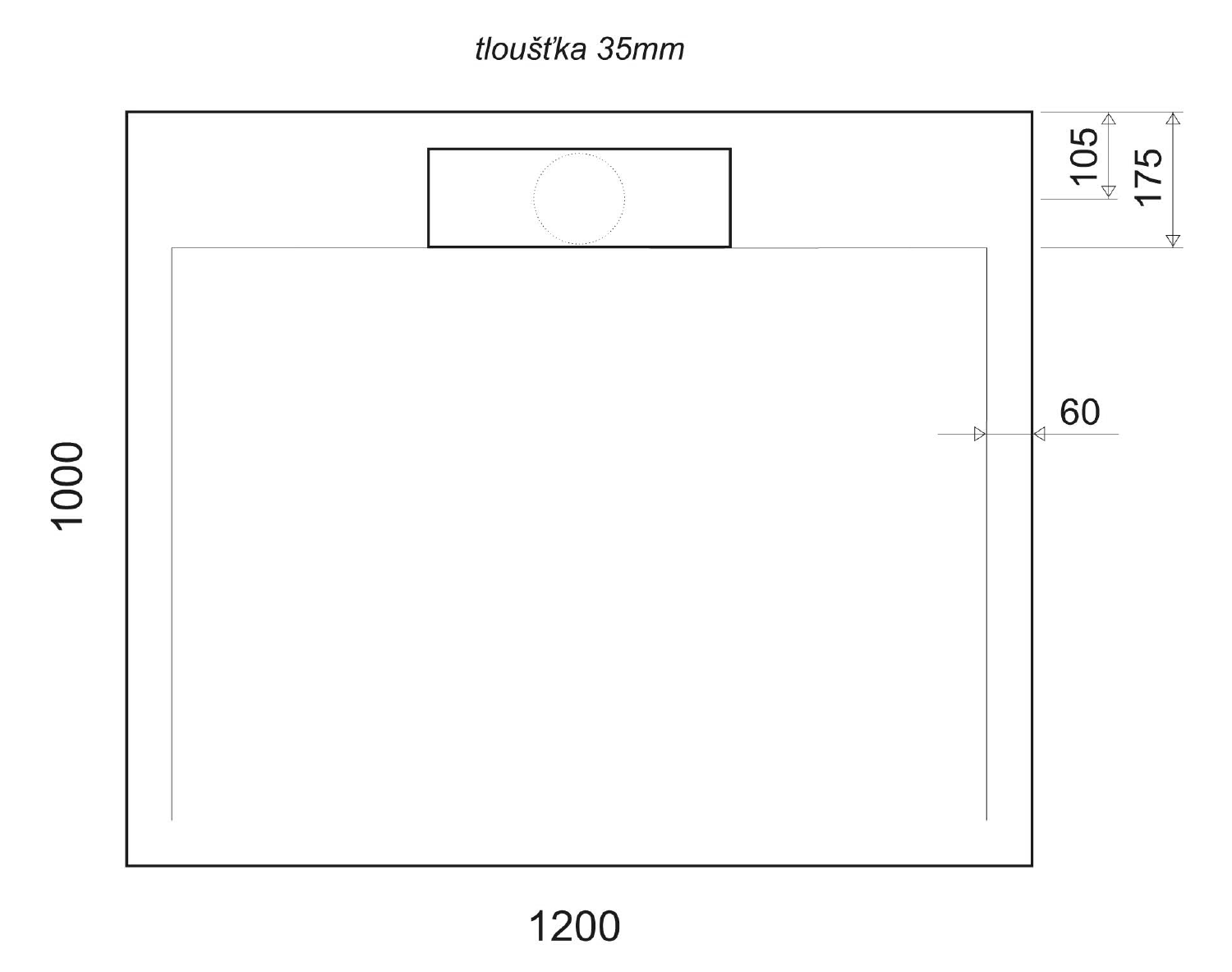 Gelco Irena rechthoekige douchebak antislip 120x100cm wit