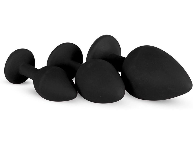 Easytoys Anal Plug aus Silikon mit Diamant Schwarz Sexspielzeug Kollektion für die anale Stimulation