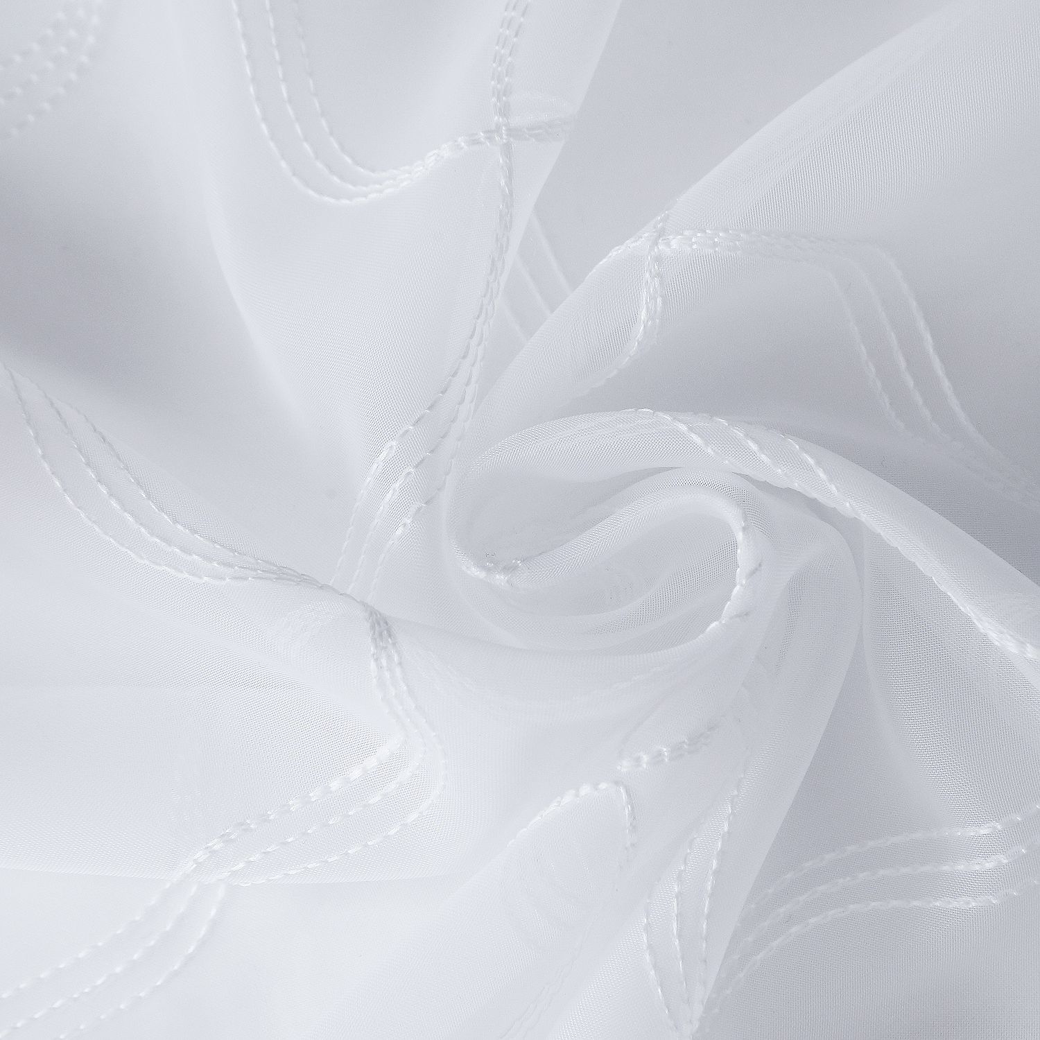 Ösenschal - weiß - Wellengitter - 135x235 cm