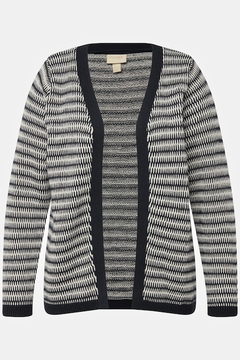 Strickjacke, Jacquard, V-Ausschnitt, Biobaumwolle
