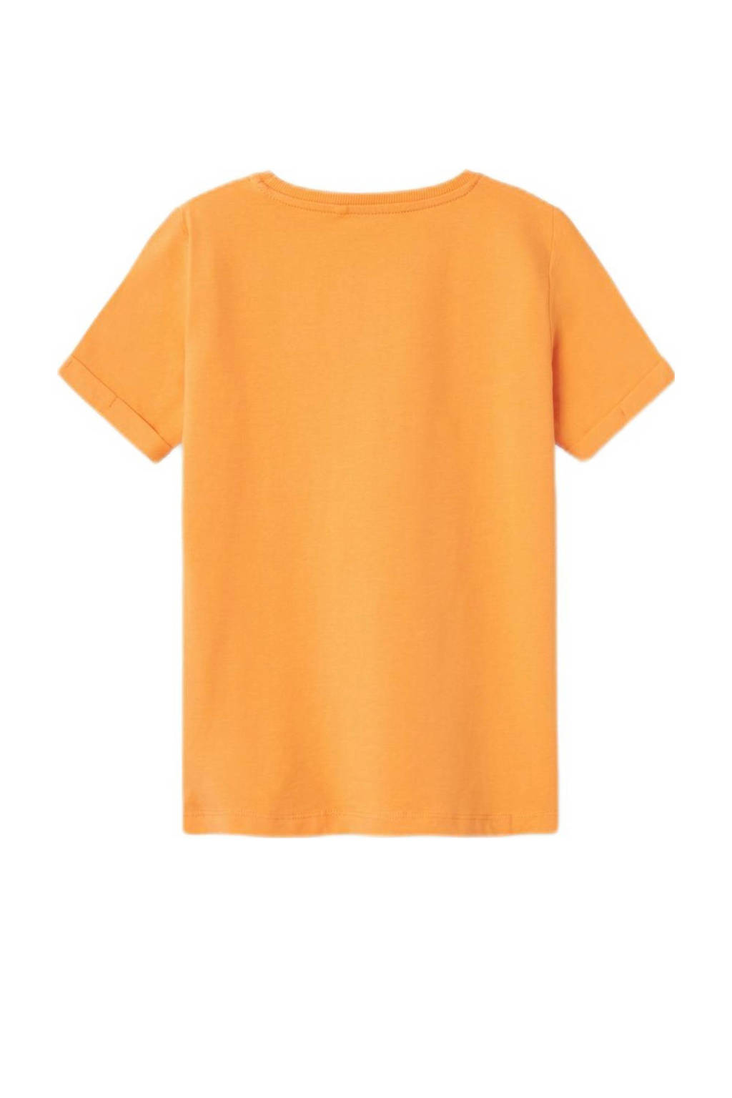 NAME IT T-shirt NKMVUX met printopdruk oranje