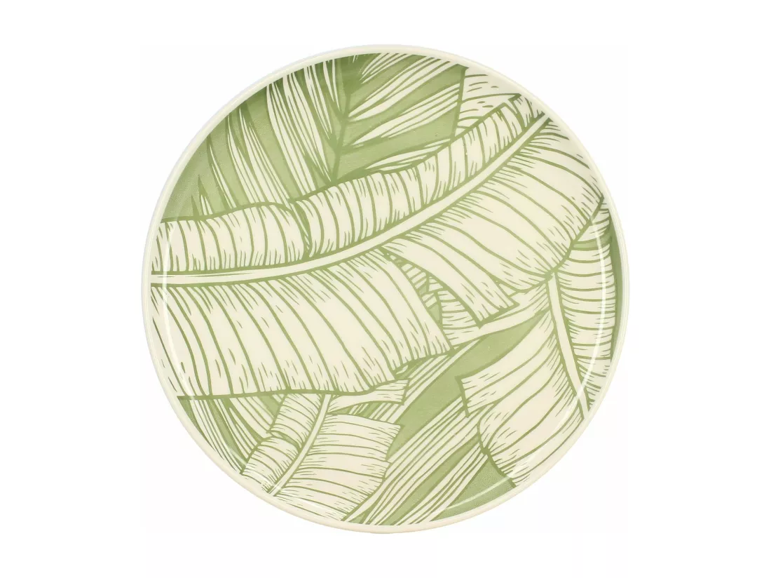 Novastyl - Lot 6 Assiettes Plates 26cm En Gres Vert