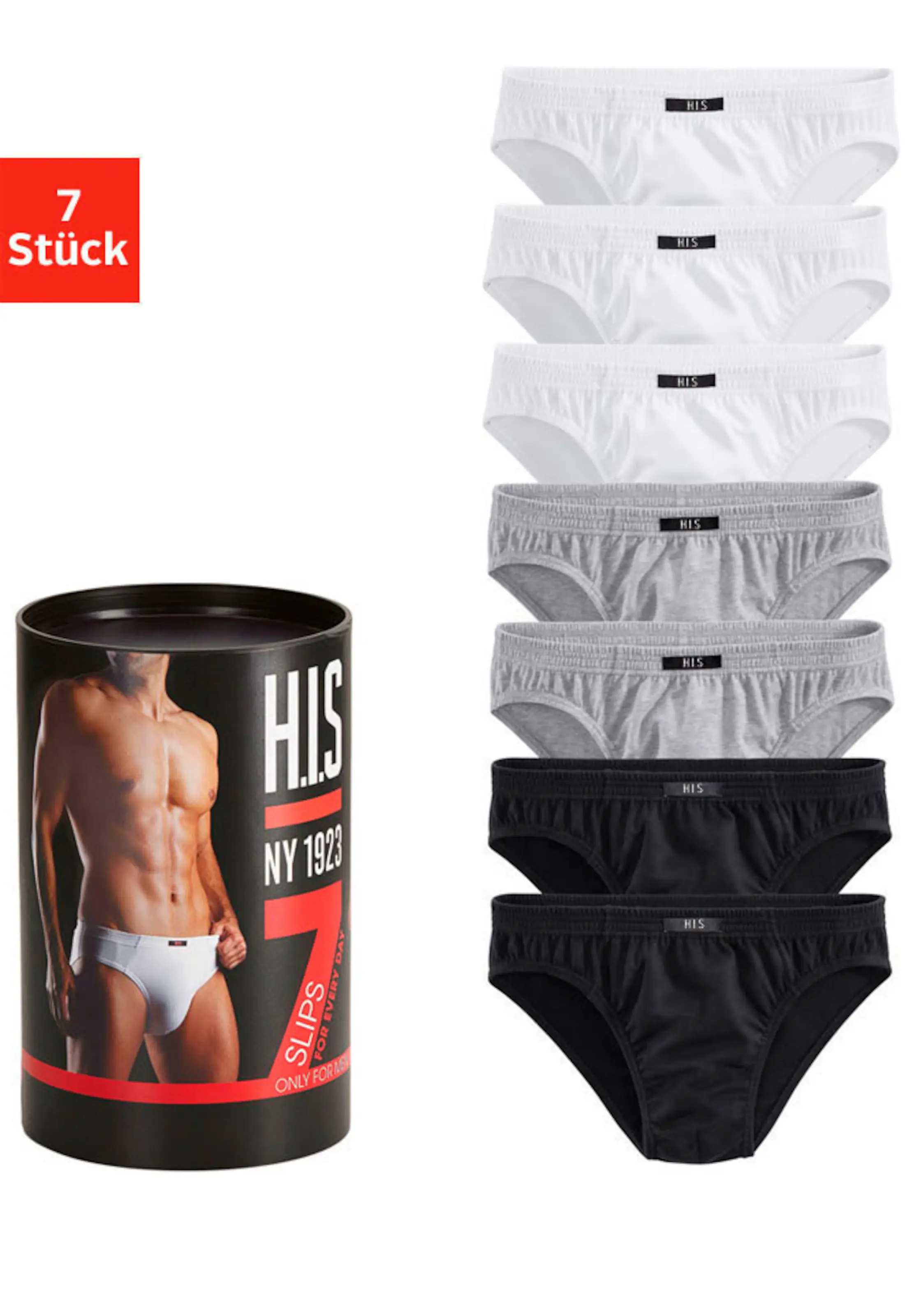 H.I.S Slip in schwarz, grau-meliert, weiß