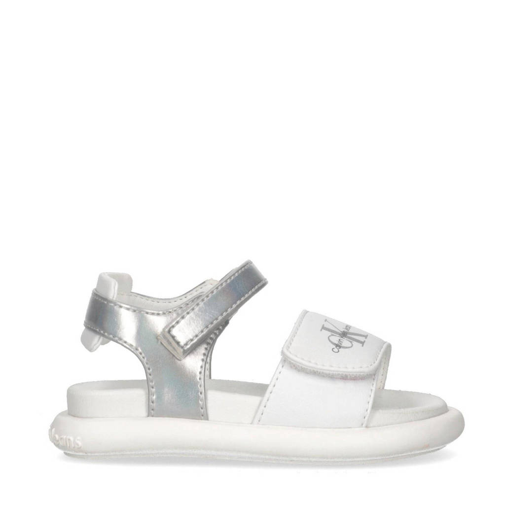 Calvin Klein sandalen zilver/wit