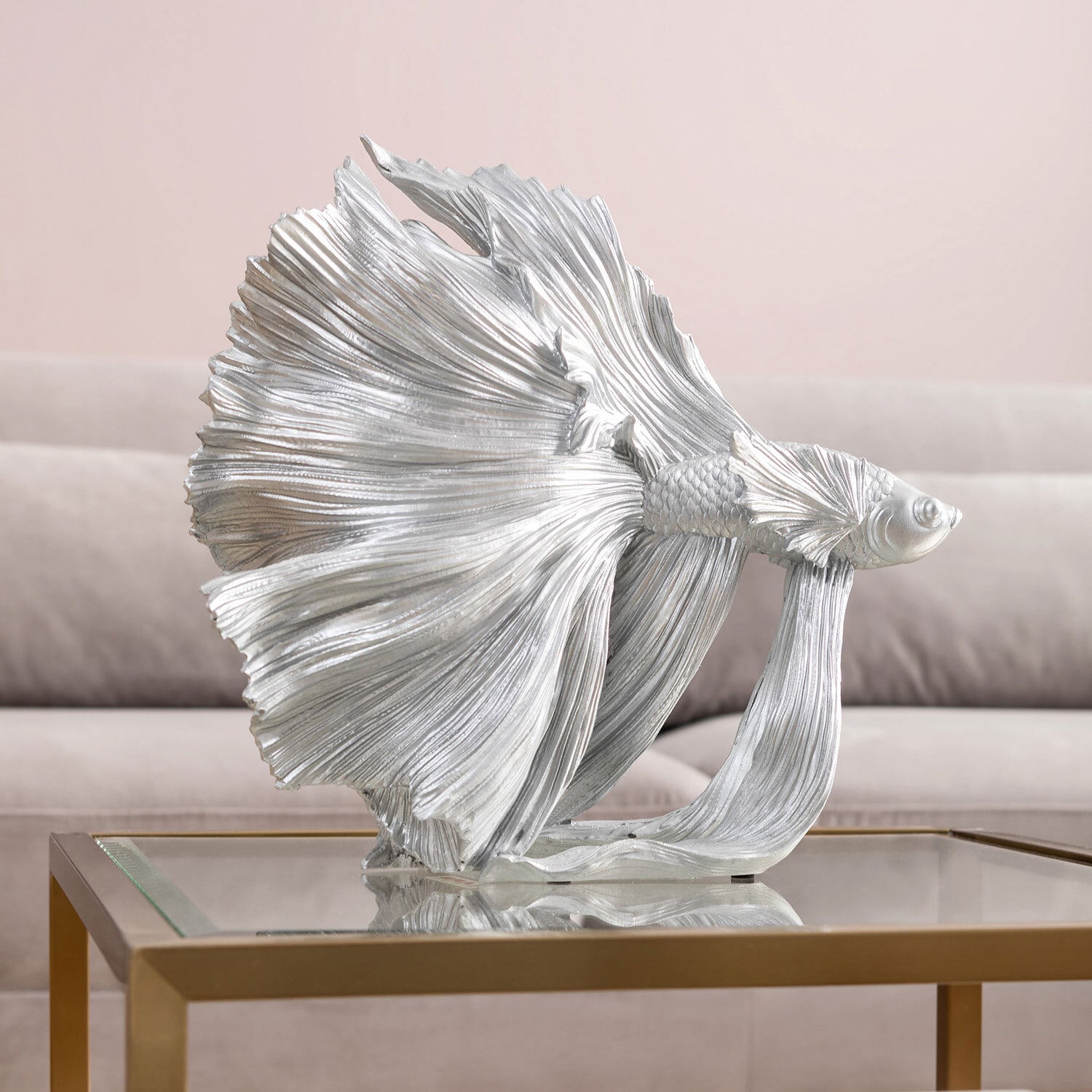 KARE DESIGN Dekofigur BETTA FISH silberfarbig