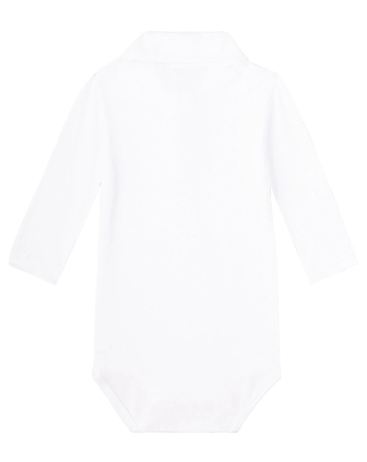 Langarm-Body BASIC mit Polokragen in white