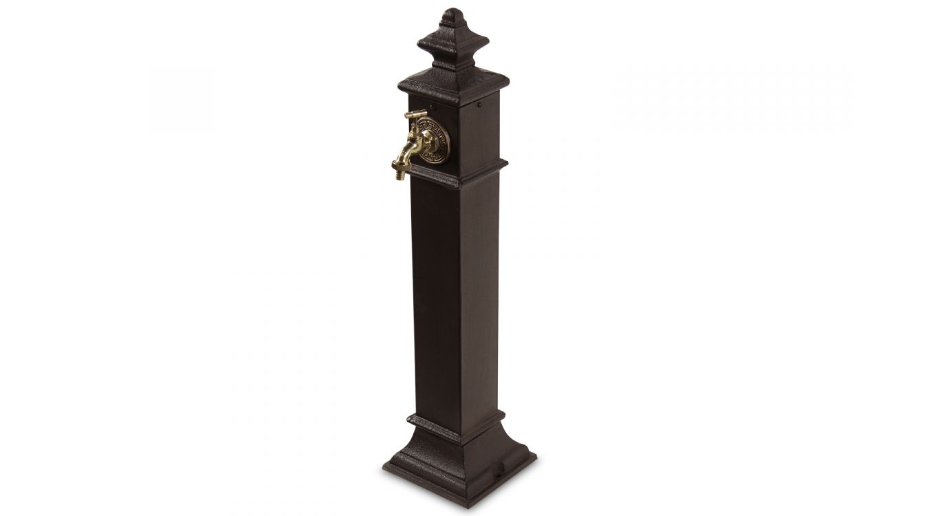 Fontaine de jardin métal marron 19x19x79cm