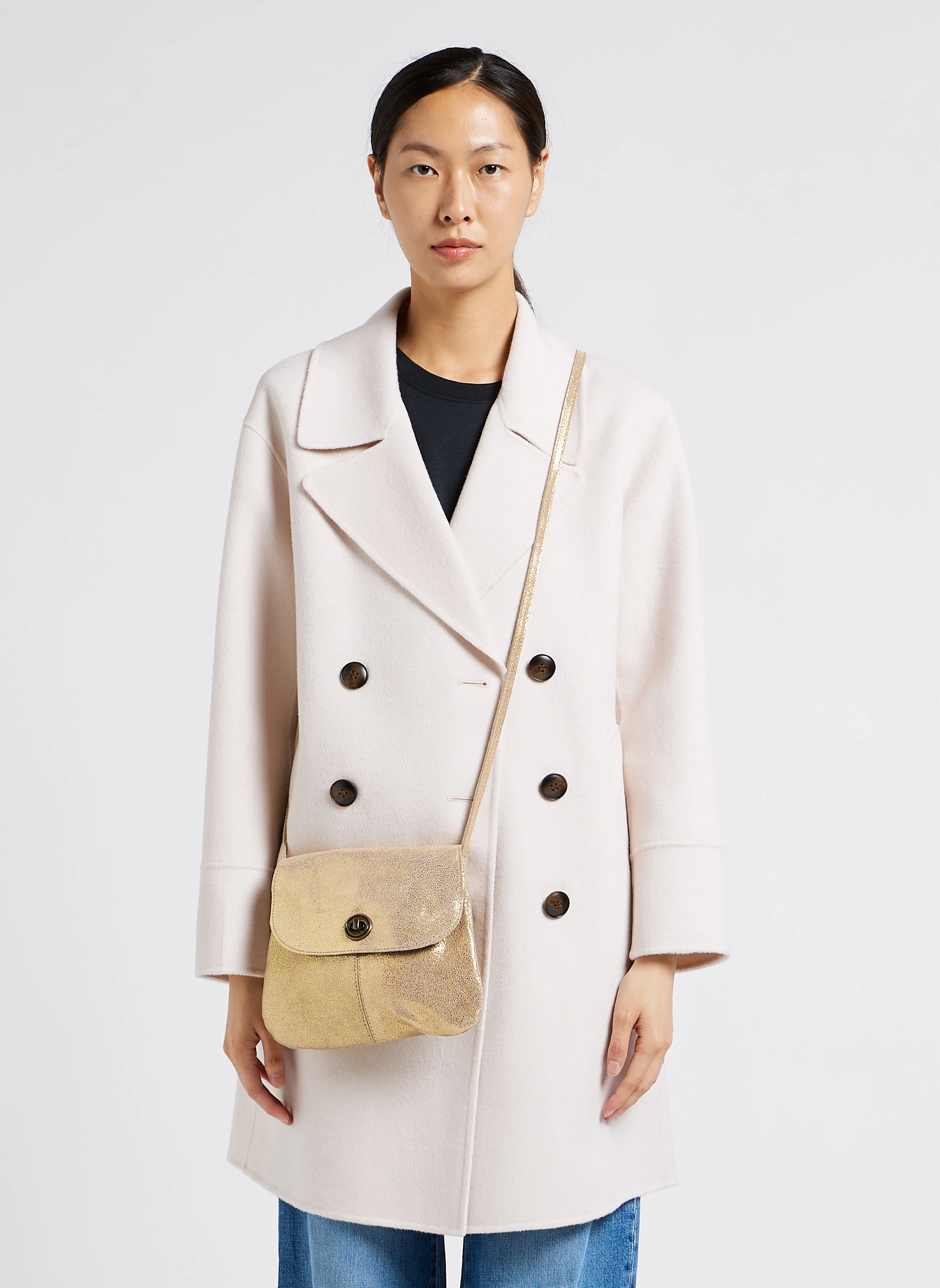 TOTALLY - Sac bandoulière en cuir | Doré