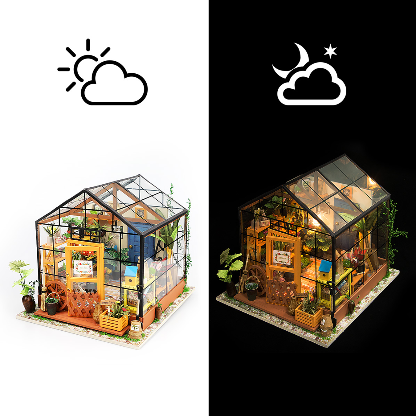 (231-tlg. Set) Rolife Modell Bausatz DIY Miniatur Haus mit Licht Home Deko für Erwachsene (DG104) - Cathy's Flower House