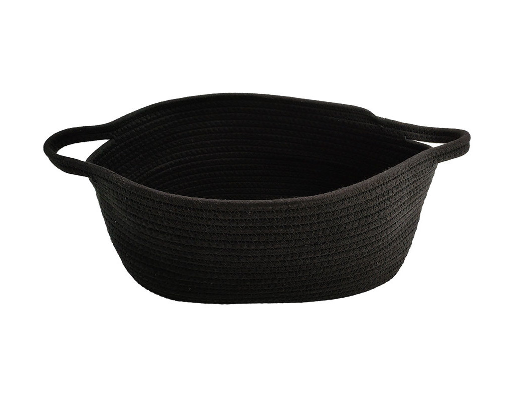 CESTO POLIALGODÃO OVAL ACTUEL PRETO 56X3.5X32CM