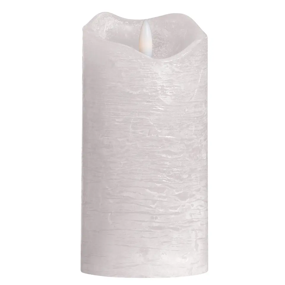 LED Kaars Rustiek - lichtgrijs - 15xØ7,6 cm
